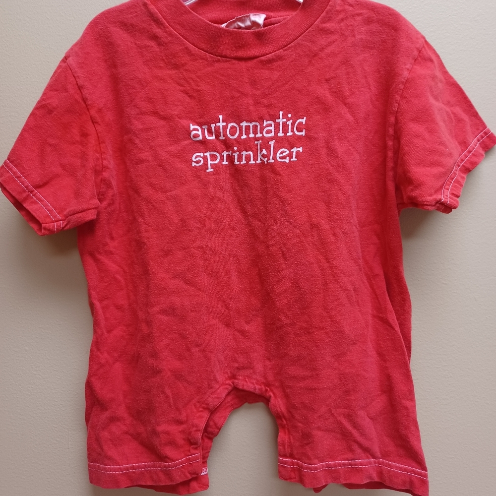 Romper "Automatic Sprinkler" funny graphic - Red